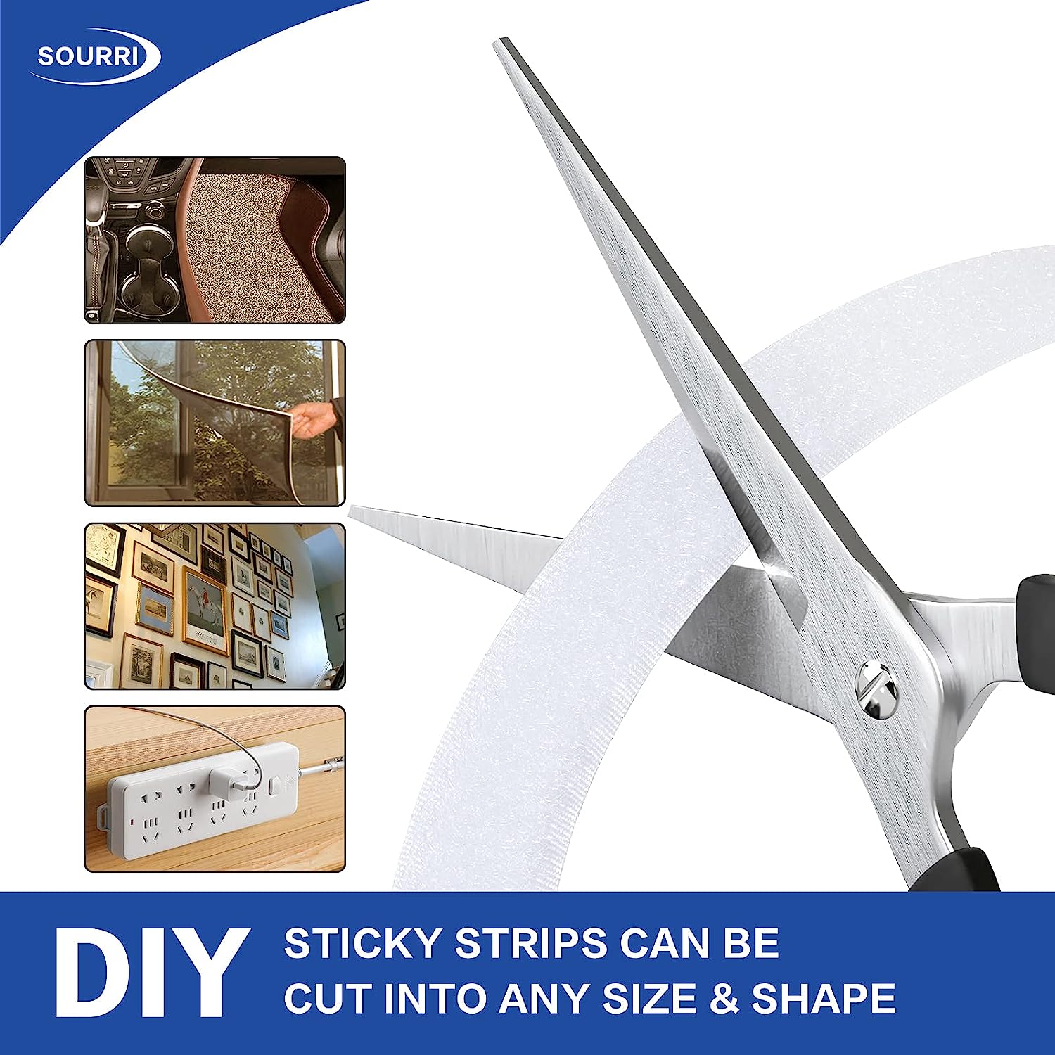 1 Inch x 26 Feet Hook and Loop Tape Sticky Back Fastener Roll, Nylon Self Adhesive Heavy Duty Strips Fastener for Home Office School Car and Crafting Organization - Image 2
